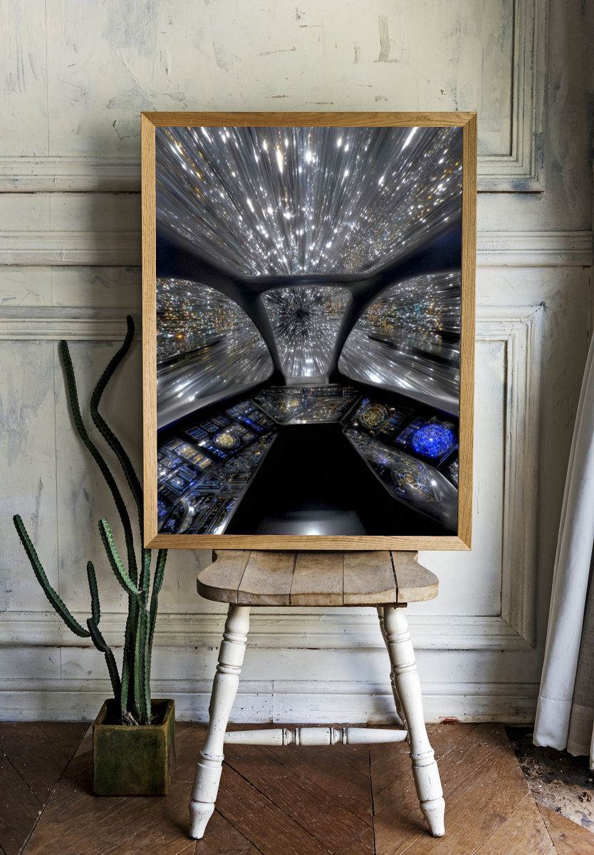 Futuristic Starship Cockpit Print. — room view 1