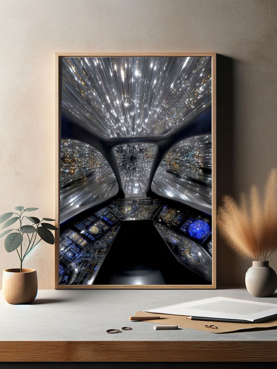Futuristic Starship Cockpit Print. — room view 2