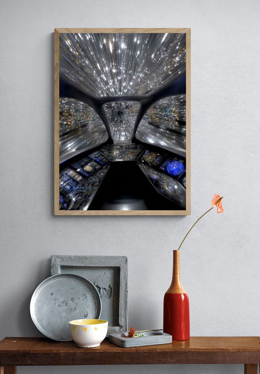 Futuristic Starship Cockpit Print. — room view 3
