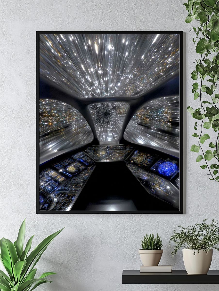 Futuristic Starship Cockpit Print. — room view 4