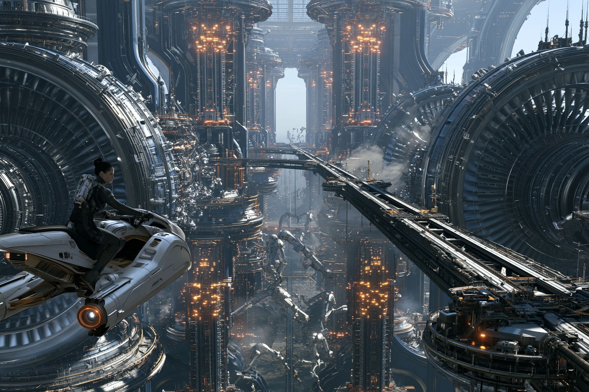 Futuristic Sci-Fi Cityscape Print. poster detail