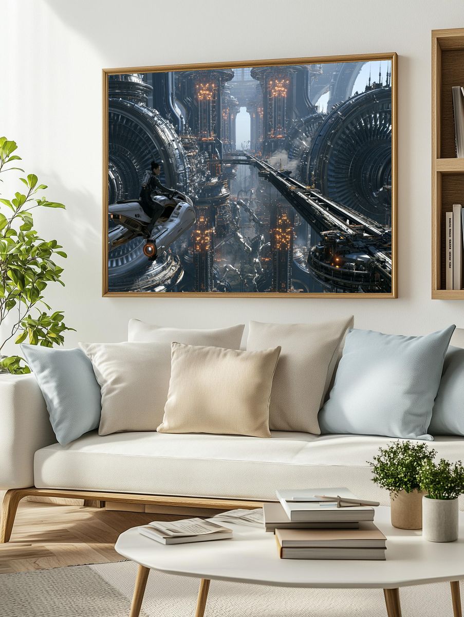 Futuristic Sci-Fi Cityscape Print. — room view 2