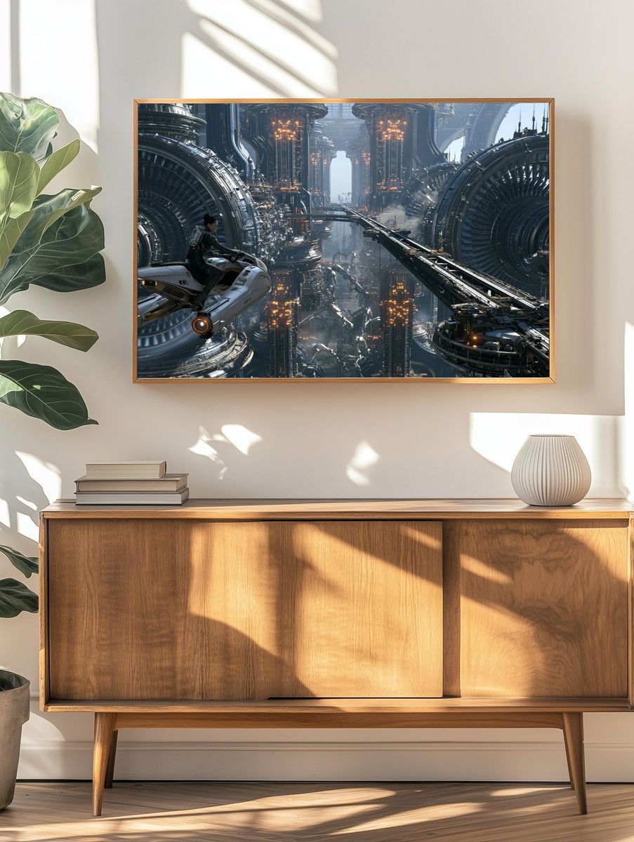 Futuristic Sci-Fi Cityscape Print. — room view 3