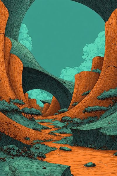 Surreal Canyon Landscape Poster. poster print