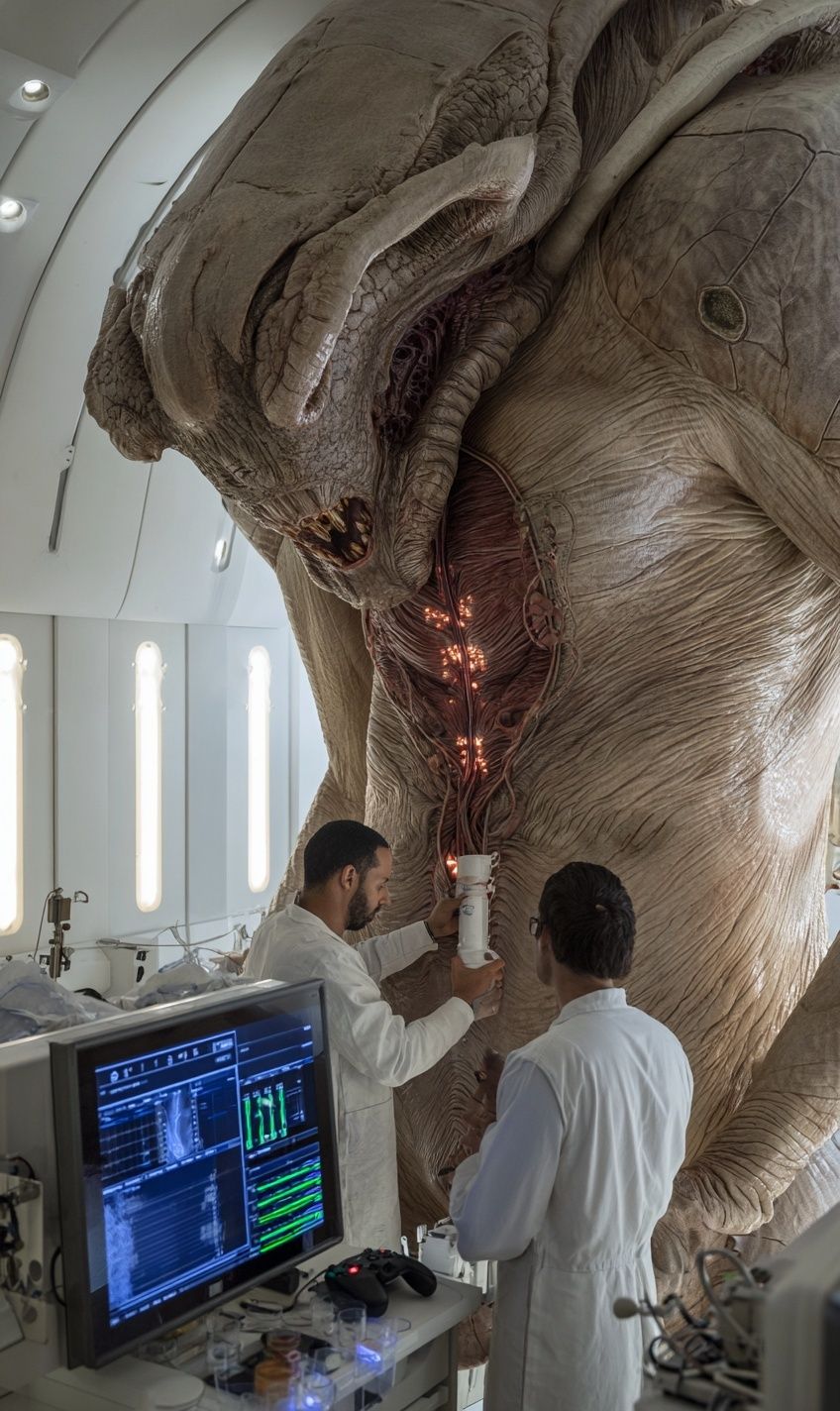 Alien Creature in Laboratory — Sci-Fi Print. poster detail