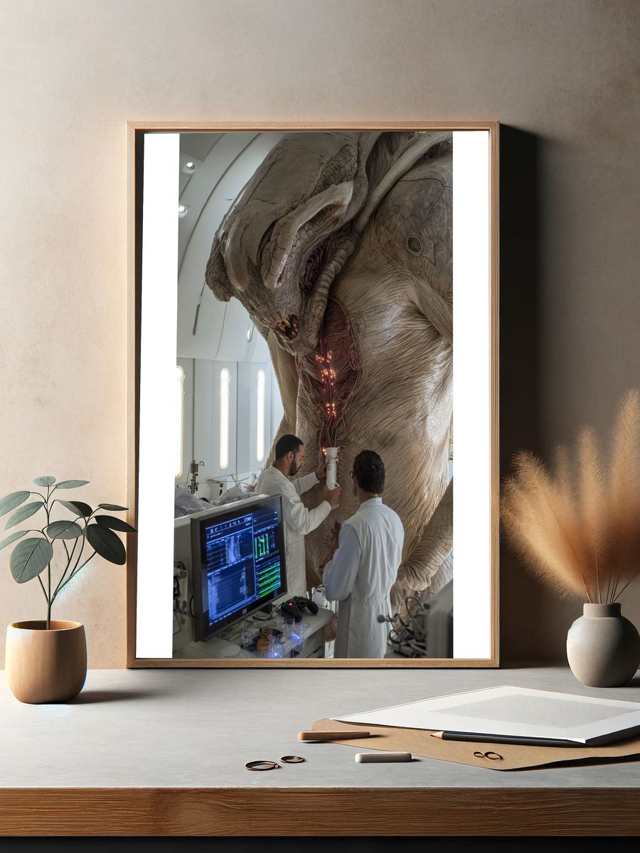 Alien Creature in Laboratory — Sci-Fi Print. — room view 2