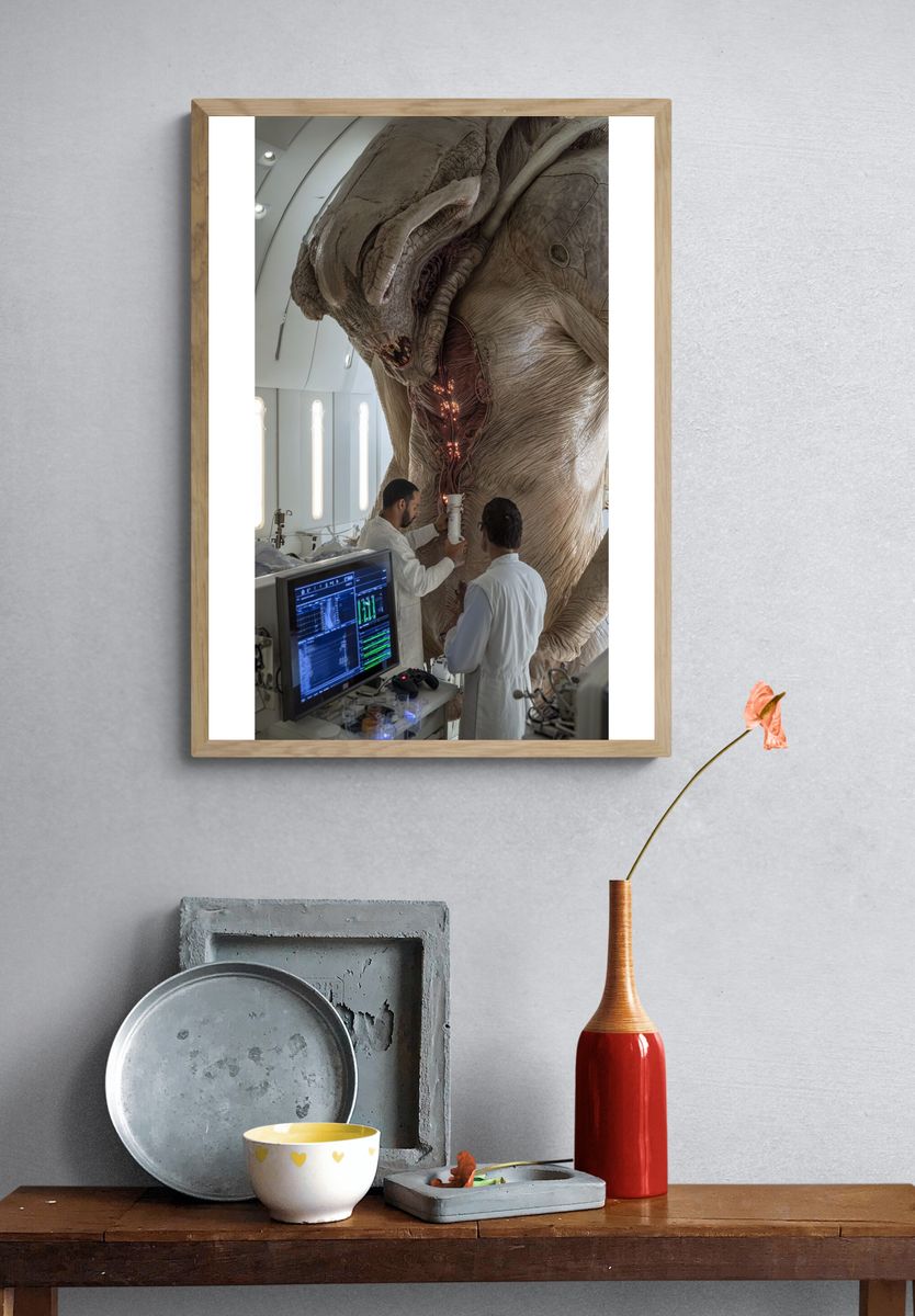 Alien Creature in Laboratory — Sci-Fi Print. — room view 3