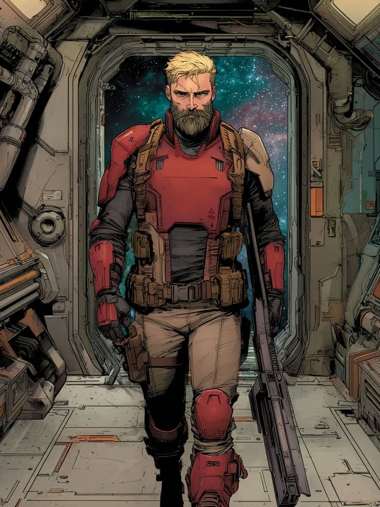 Space Warrior — Comic Art Print. poster detail