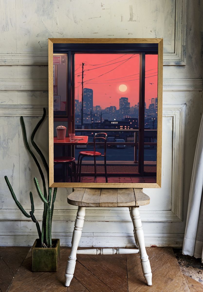 Sunset City — Illustration Print. — room view 1
