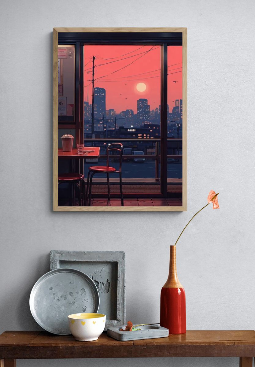 Sunset City — Illustration Print. — room view 3