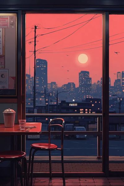Sunset City — Illustration Print. poster print