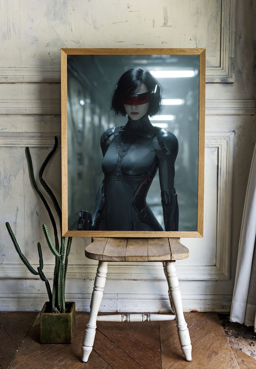 Cybernetic Warrior — Sci-Fi Print. — room view 1