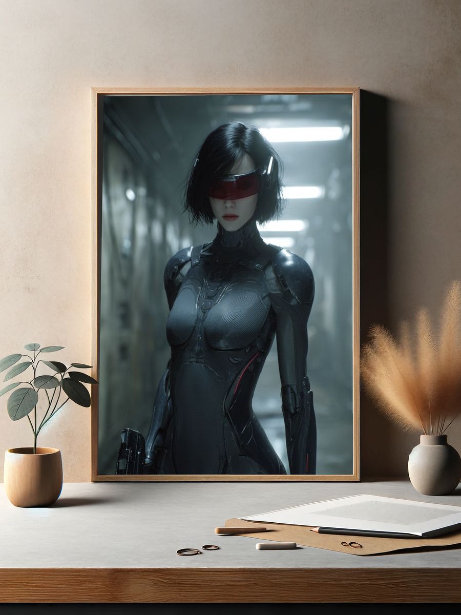 Cybernetic Warrior — Sci-Fi Print. — room view 2