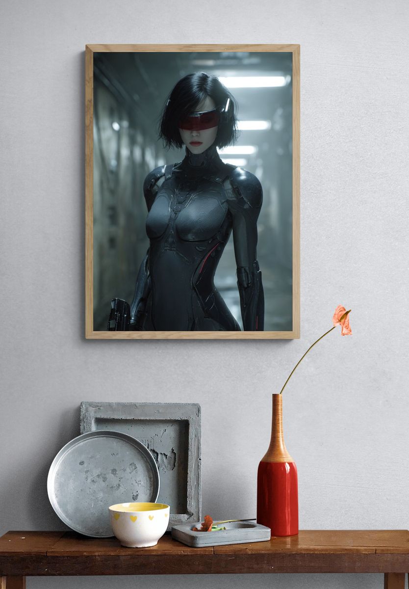 Cybernetic Warrior — Sci-Fi Print. — room view 3
