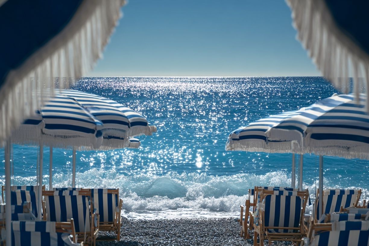 Seaside Umbrellas Photography Poster. poster — photography art