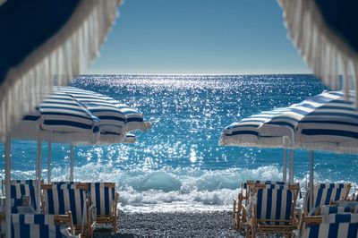Seaside Umbrellas Photography Poster. poster print