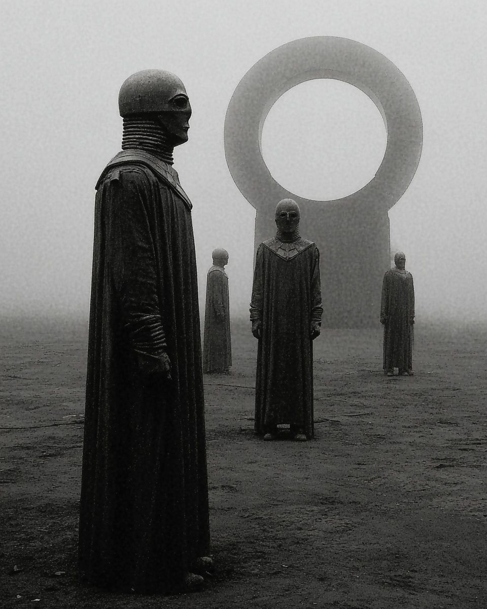 Surreal Monolith Figures Print. poster detail