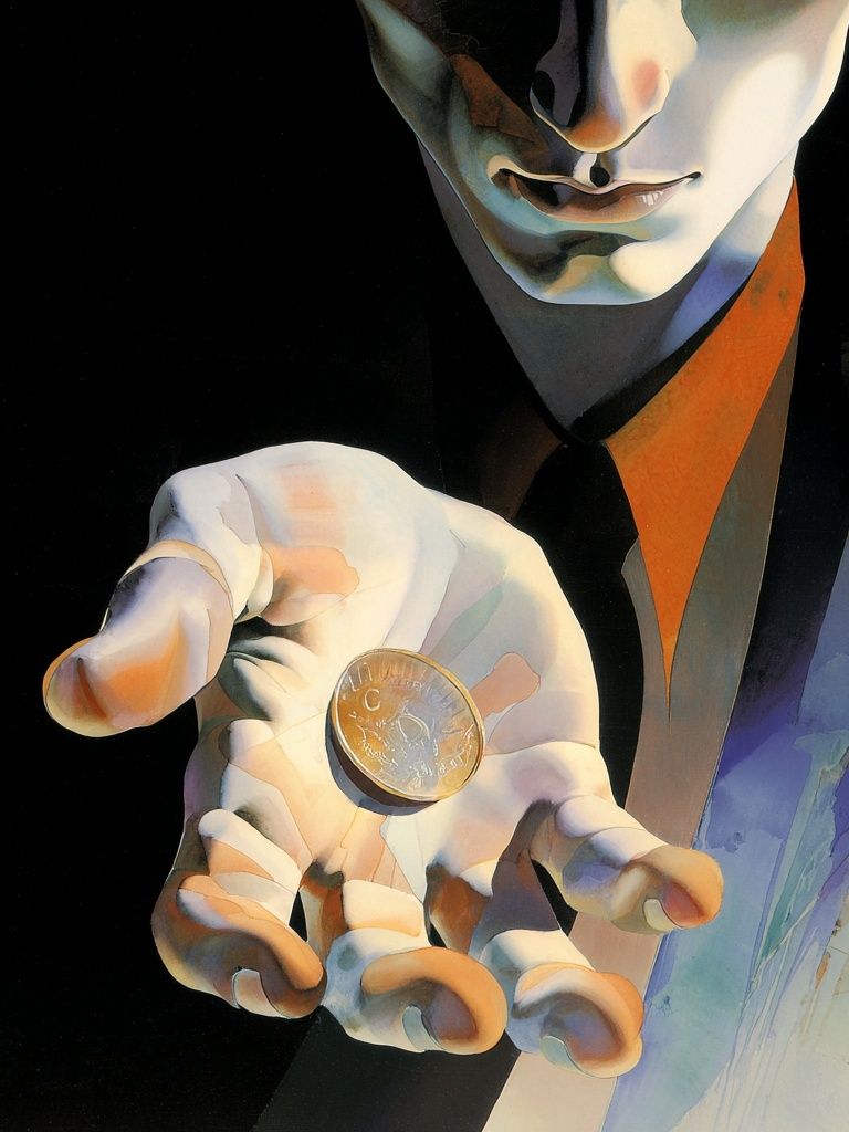 Surreal Coin Hand Fine-Art Print. poster — fine-art art