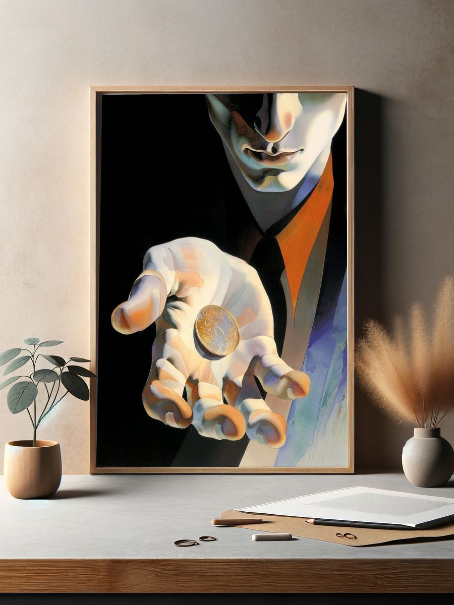 Surreal Coin Hand Fine-Art Print. — room view 2