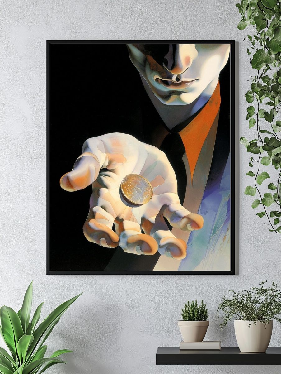 Surreal Coin Hand Fine-Art Print. — room view 4