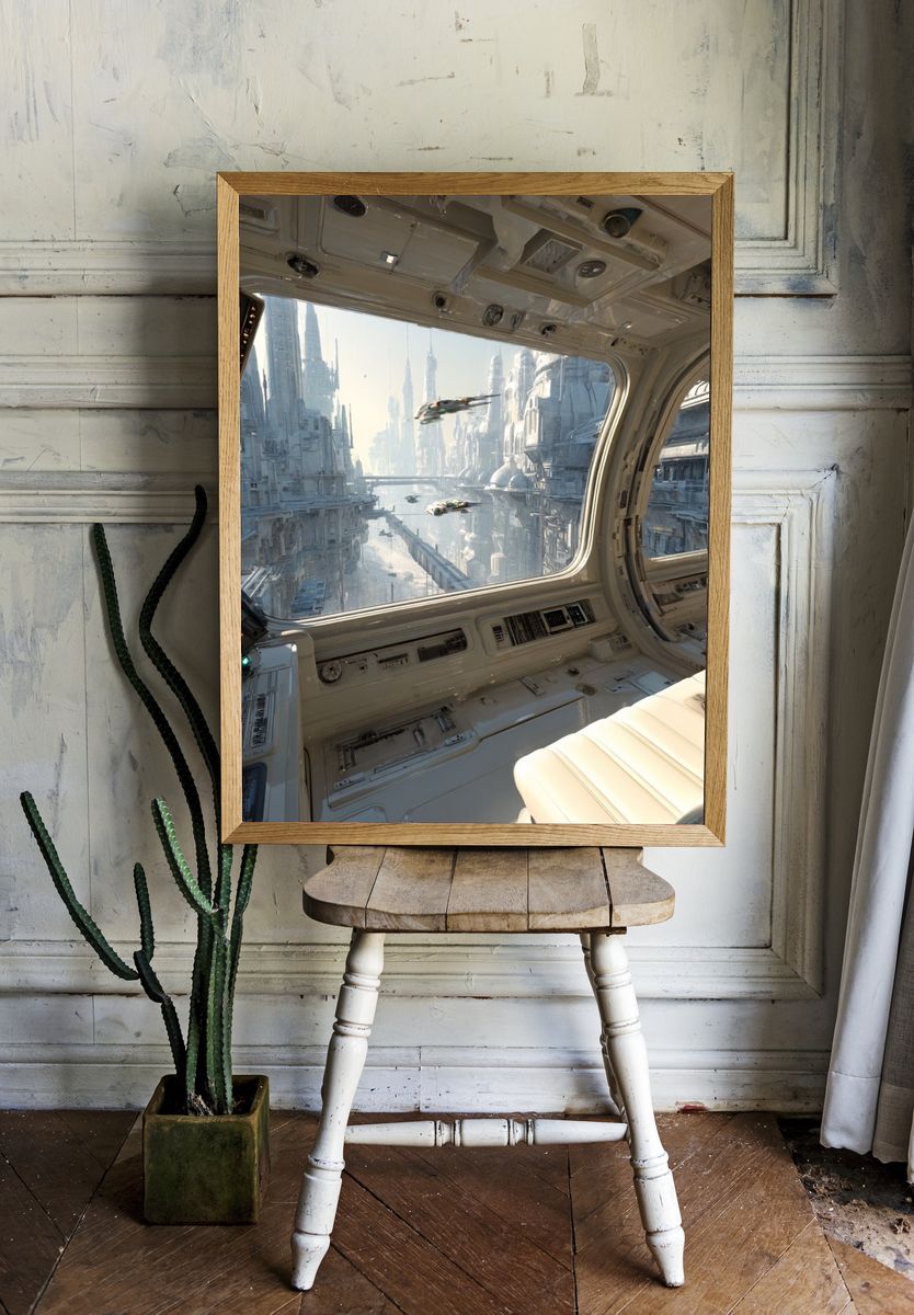 Futuristic Space Station View — Sci-Fi Print room preview