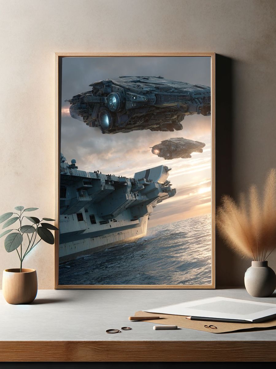 Futuristic Spaceships — Sci-Fi Print. — room view 2