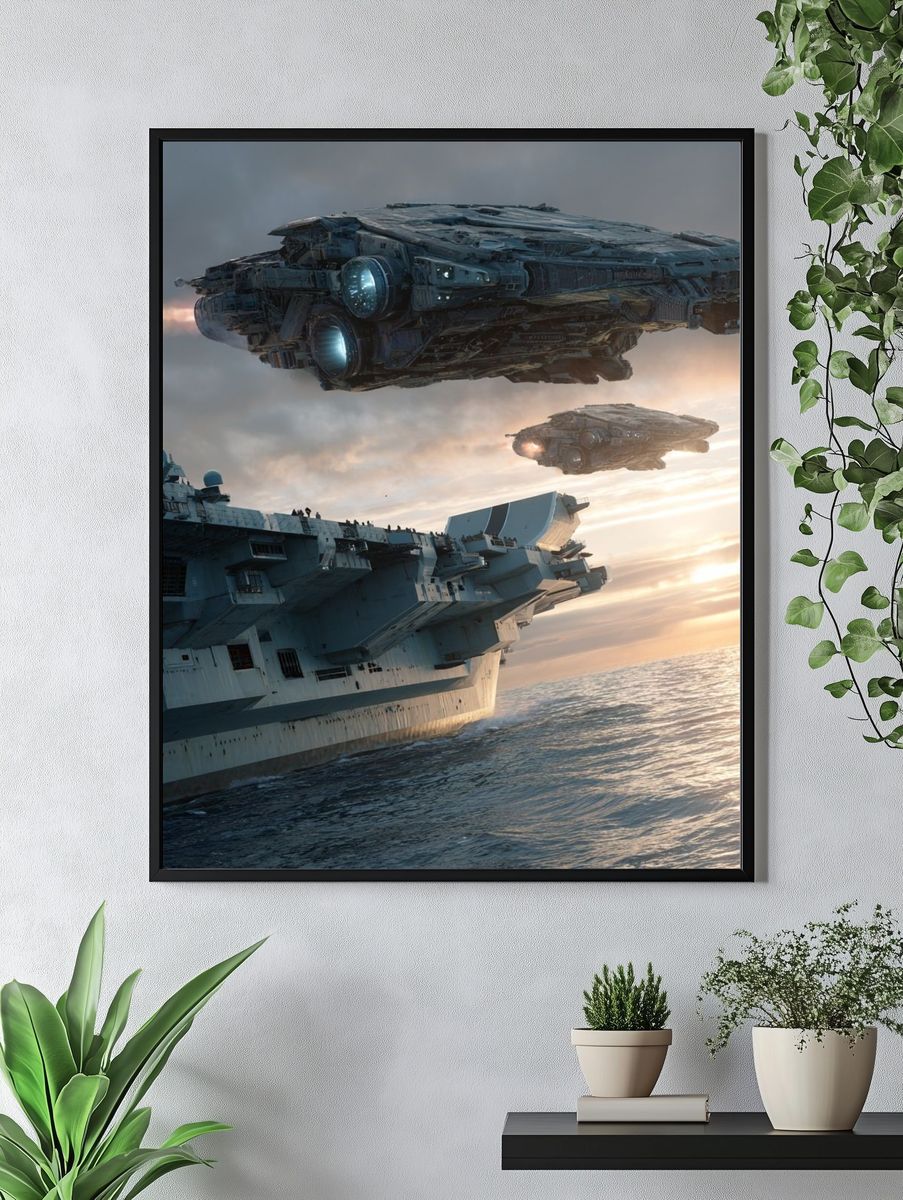 Futuristic Spaceships — Sci-Fi Print. — room view 4