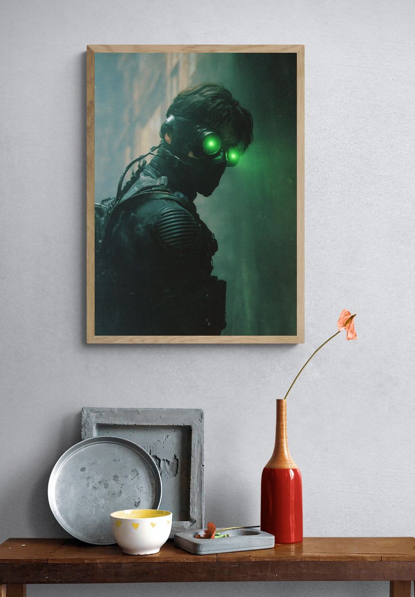 Mysterious Figure in Dark Alley — Sci-Fi Print. — room view 3