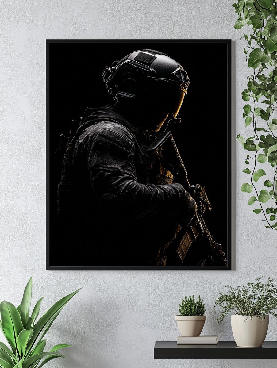 Soldier Silhouette — Fine Art Print. — room view 4