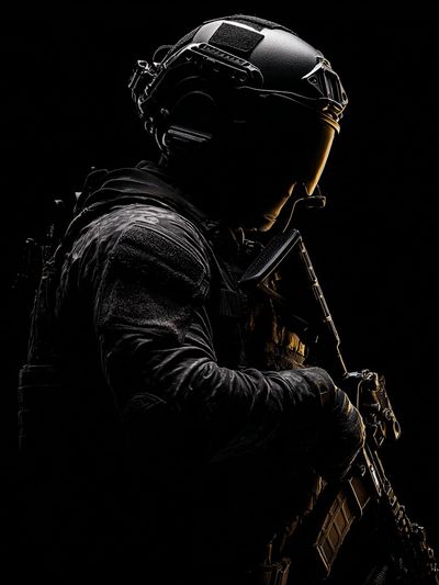 Soldier Silhouette — Fine Art Print. poster