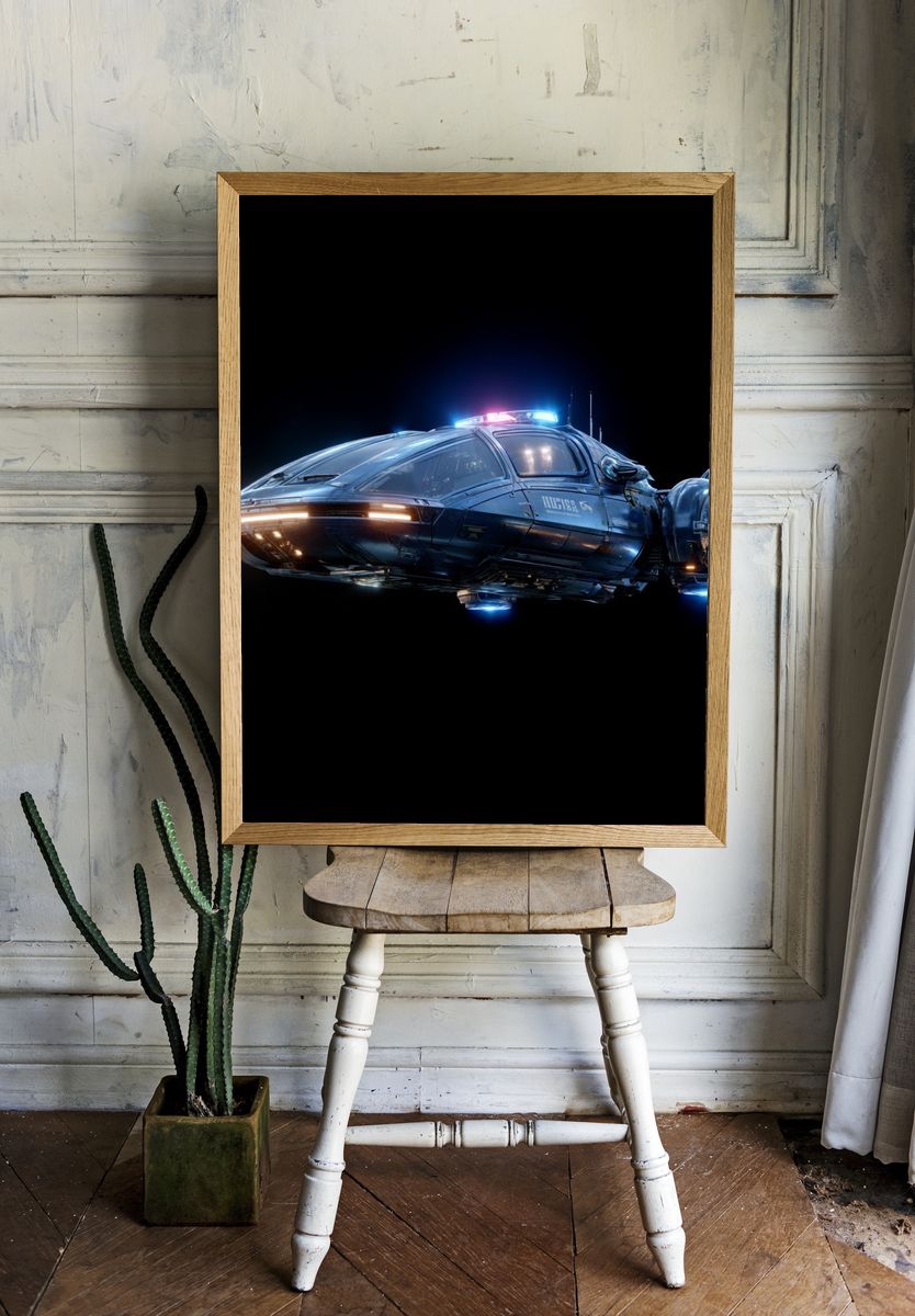 Futuristic Spaceship — Sci-Fi Print room preview