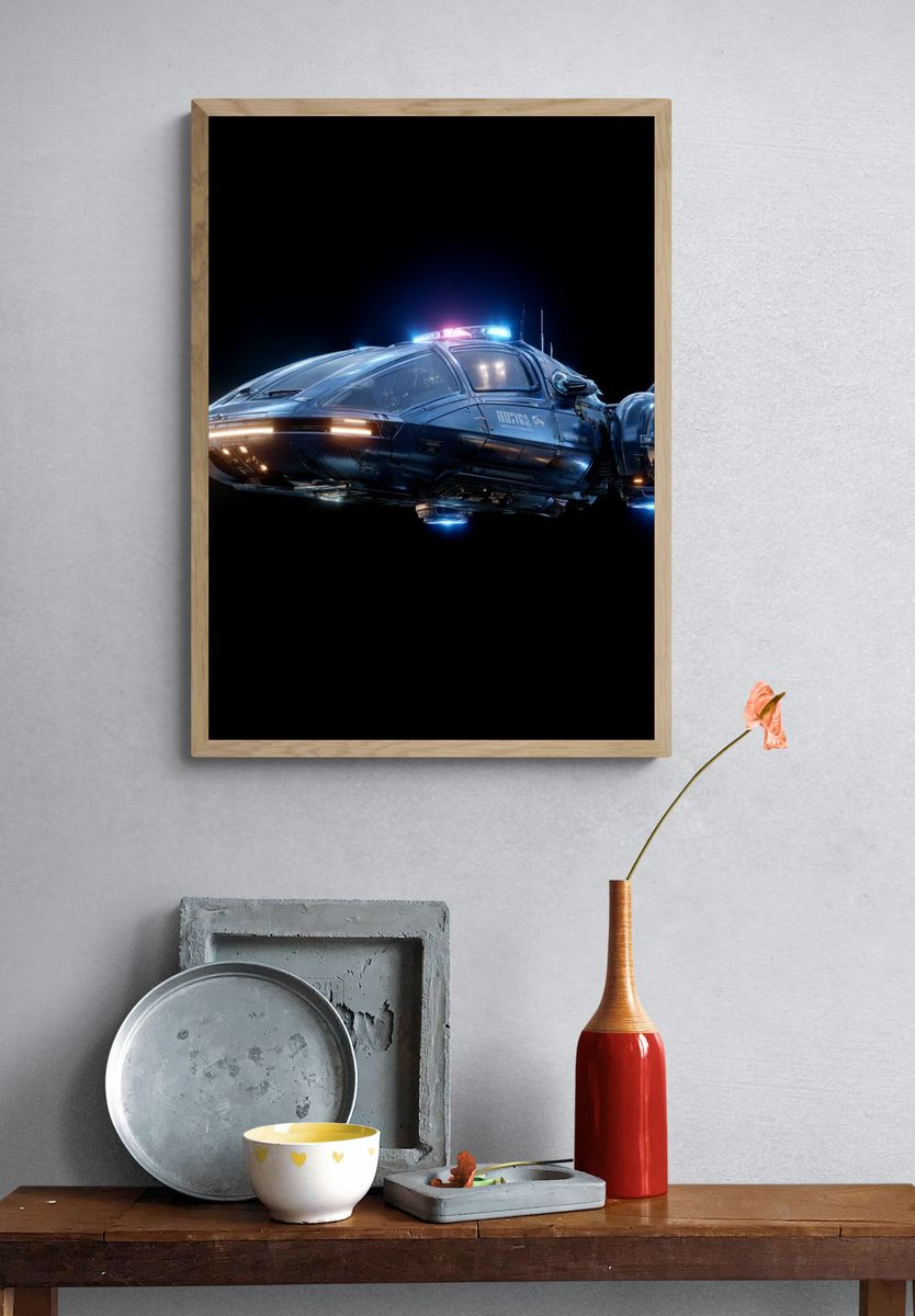 Futuristic Spaceship — Sci-Fi Print. — room view 3