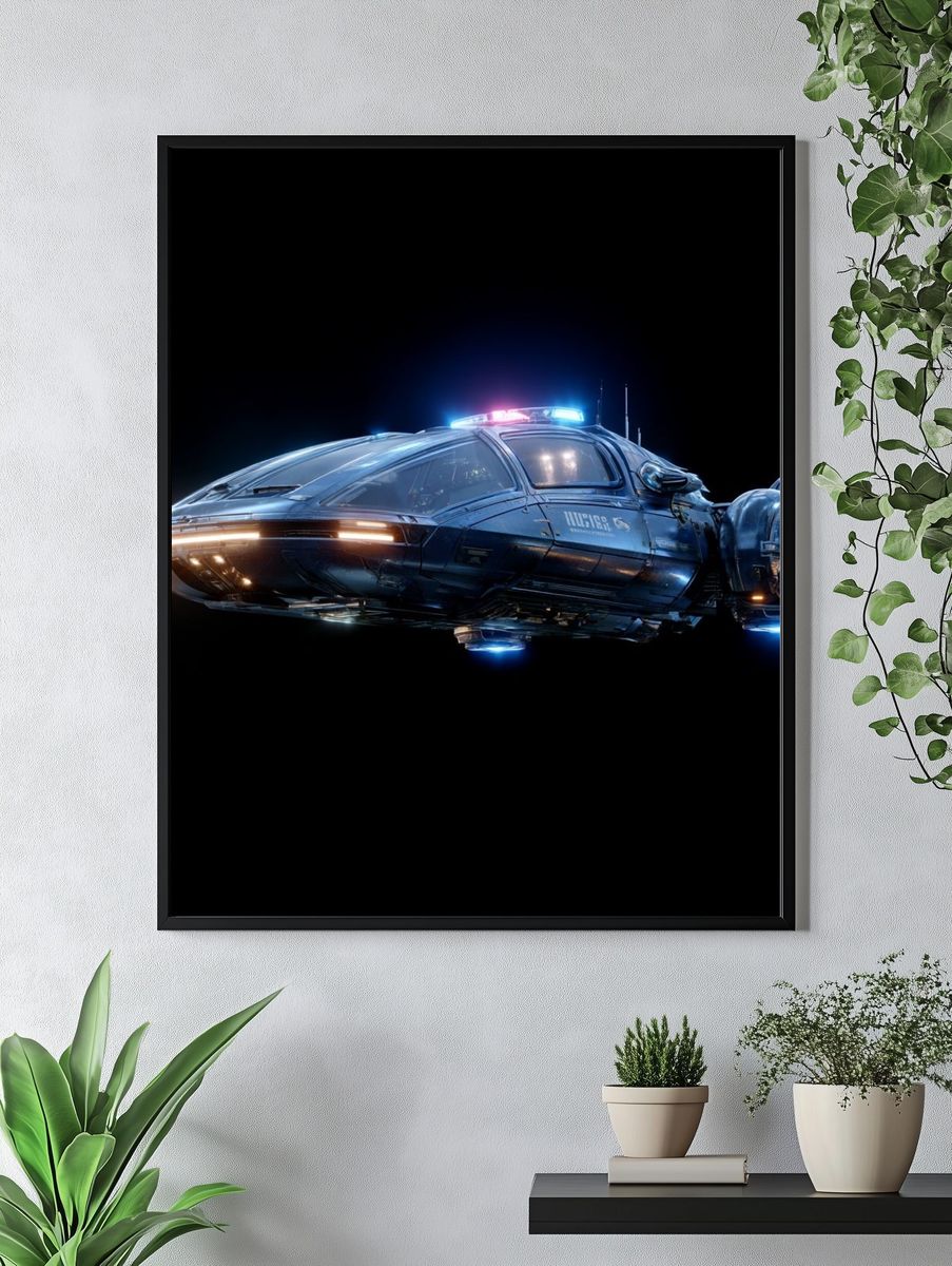 Futuristic Spaceship — Sci-Fi Print. — room view 4