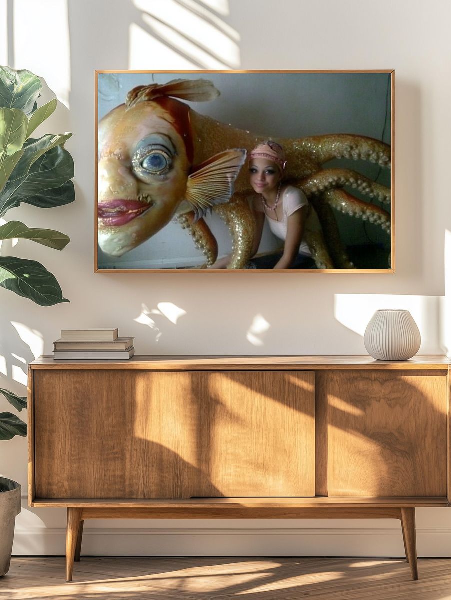 Surreal Gold Fish Costume Print. — room view 3