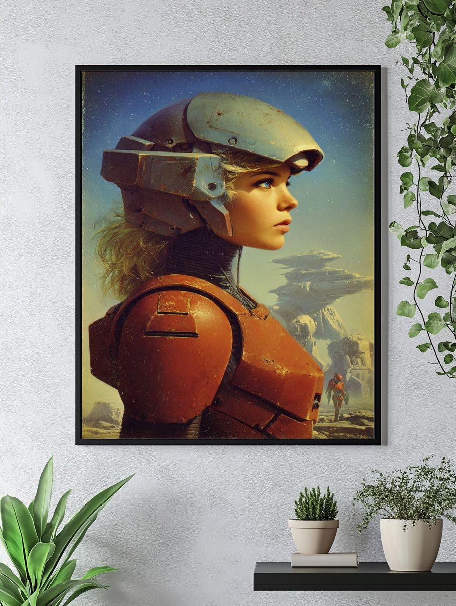 Futuristic Warrior — Sci-Fi Print. — room view 4
