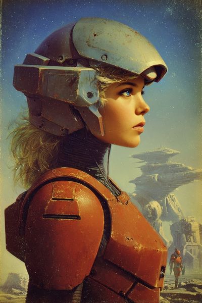Futuristic Warrior — Sci-Fi Print. poster