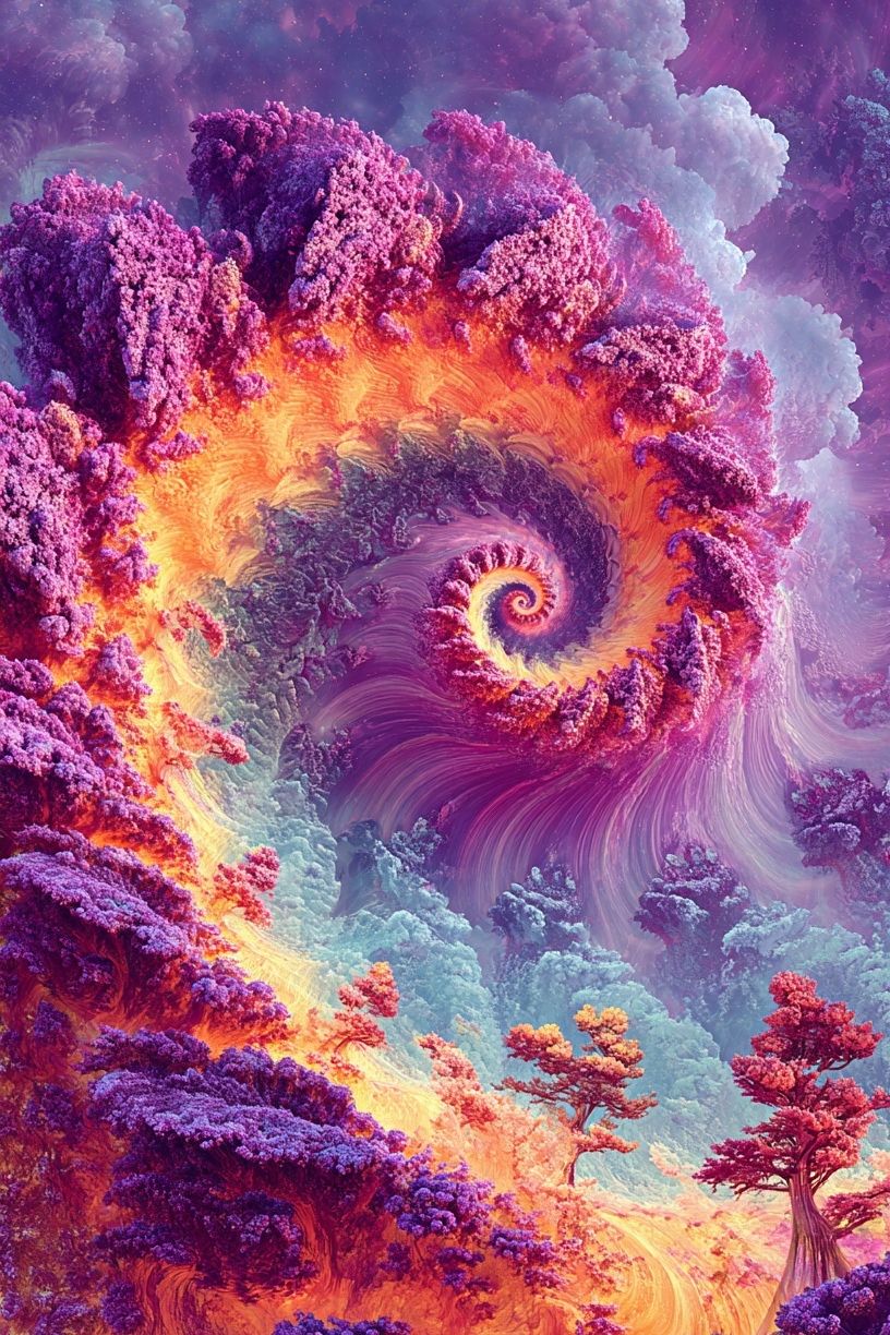 Spiral Forest — Surreal Art Print. poster detail