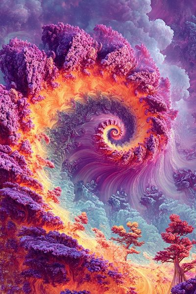 Spiral Forest — Surreal Art Print. poster print