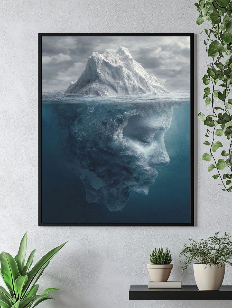 Iceberg Face — Surrealism Print. — room view 4