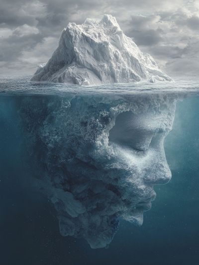 Iceberg Face — Surrealism Print. poster print