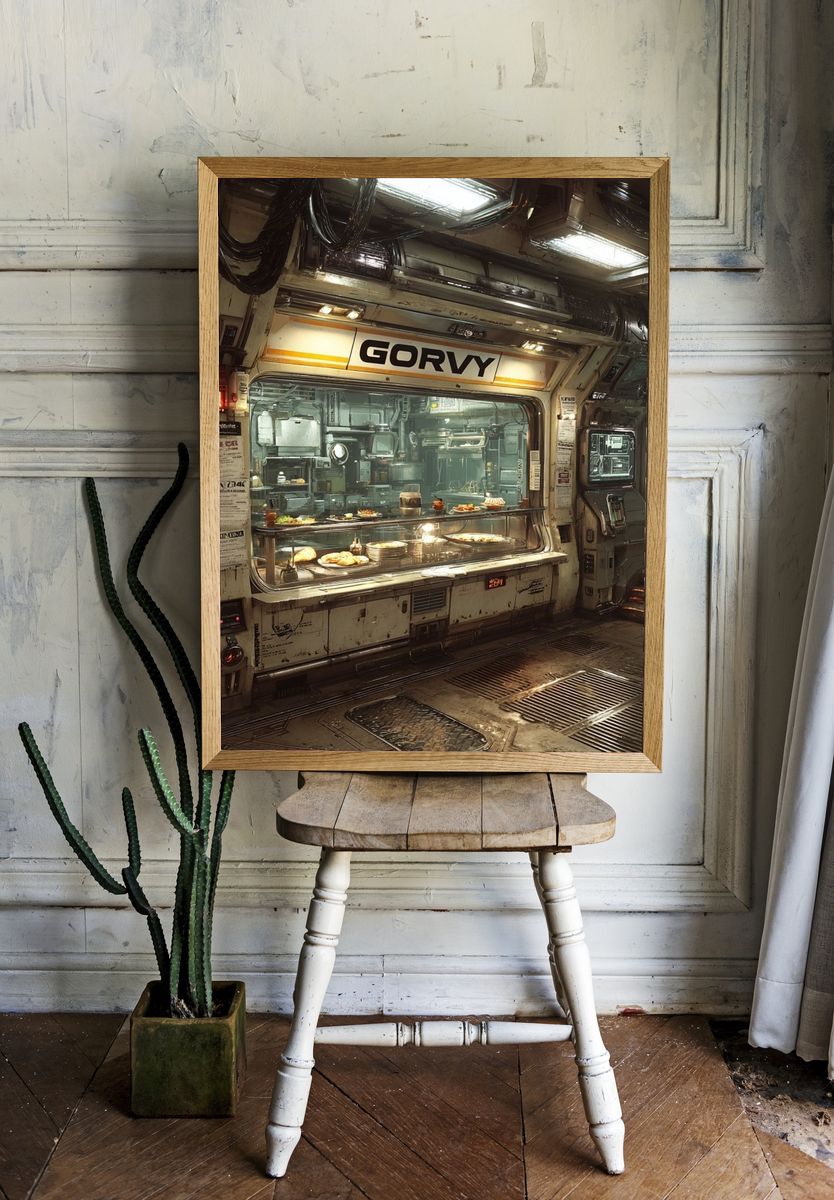 Futuristic Diner — Sci-Fi Print. — room view 1