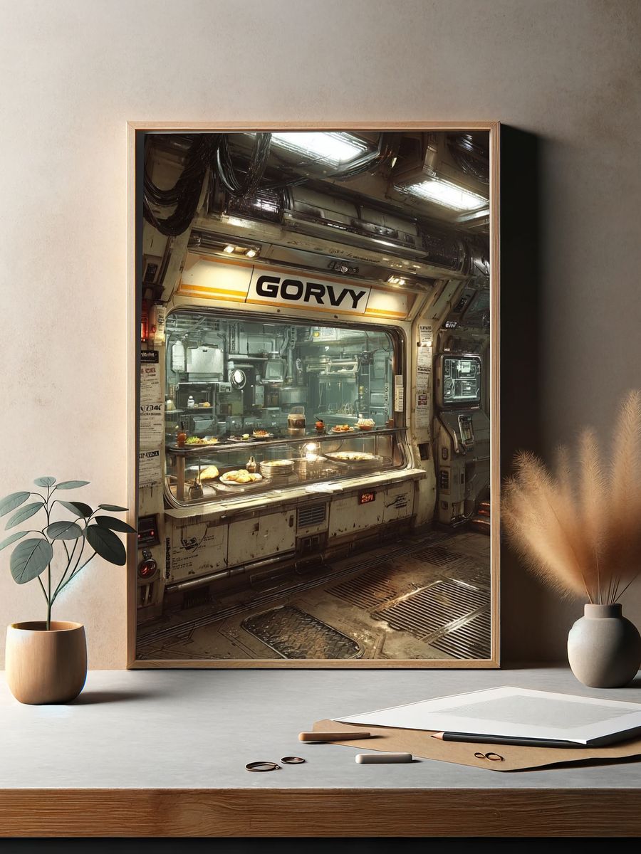 Futuristic Diner — Sci-Fi Print. — room view 2