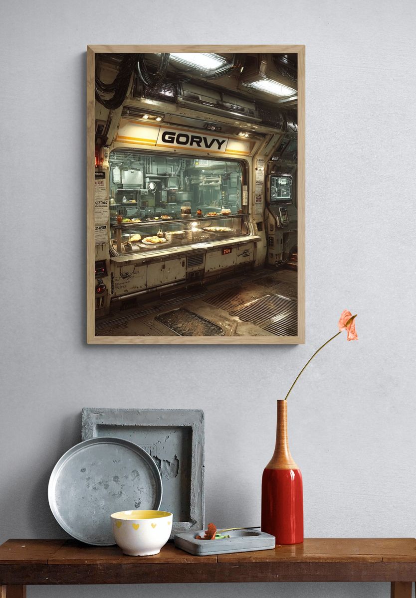 Futuristic Diner — Sci-Fi Print. — room view 3
