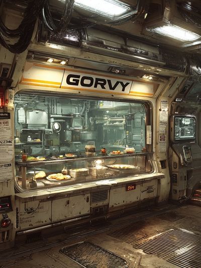 Futuristic Diner — Sci-Fi Print.
