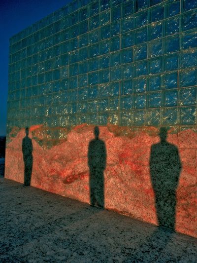 Shadows on Glass Wall — Photography Print. poster print