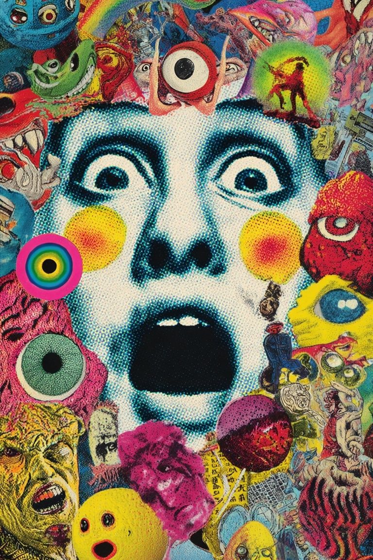 Surreal Horror Collage Poster. poster detail
