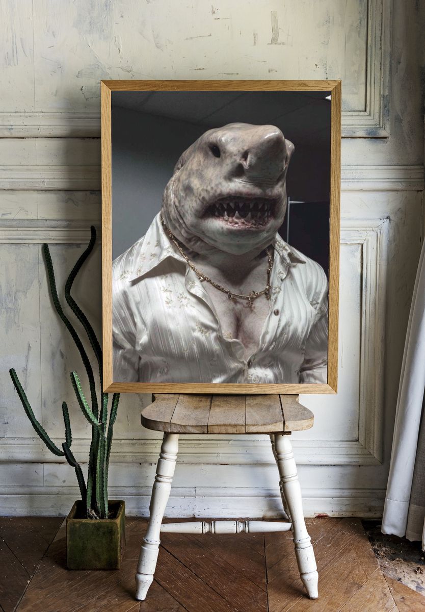 Shark Man — Funny Print. — room view 1