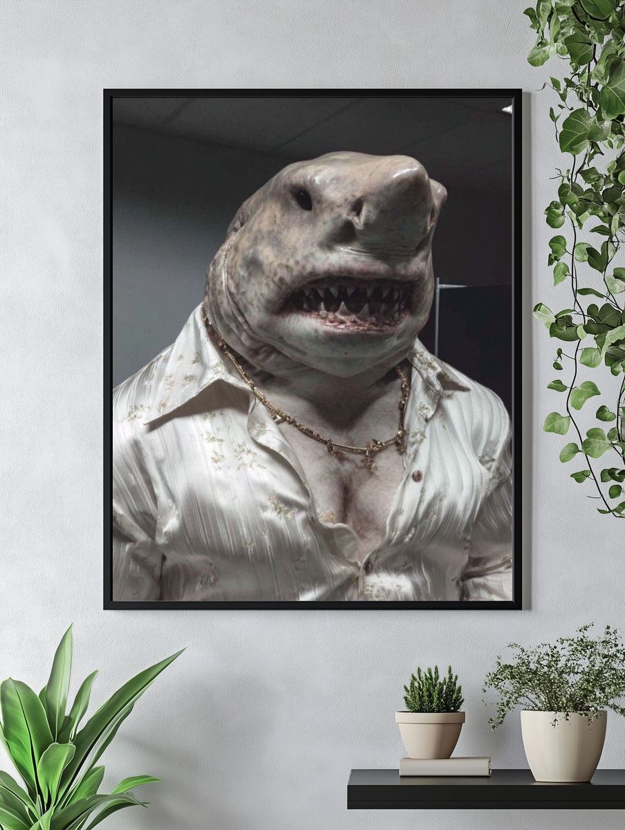 Shark Man — Funny Print. — room view 4