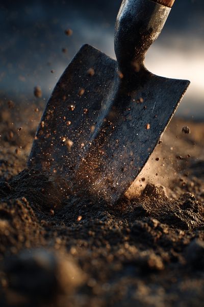 Shovel in Soil — Photography Print. poster print