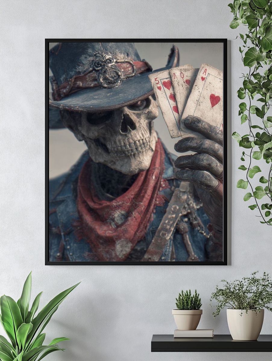 Skeleton Cowboy Playing Cards — Art Print. — room view 4